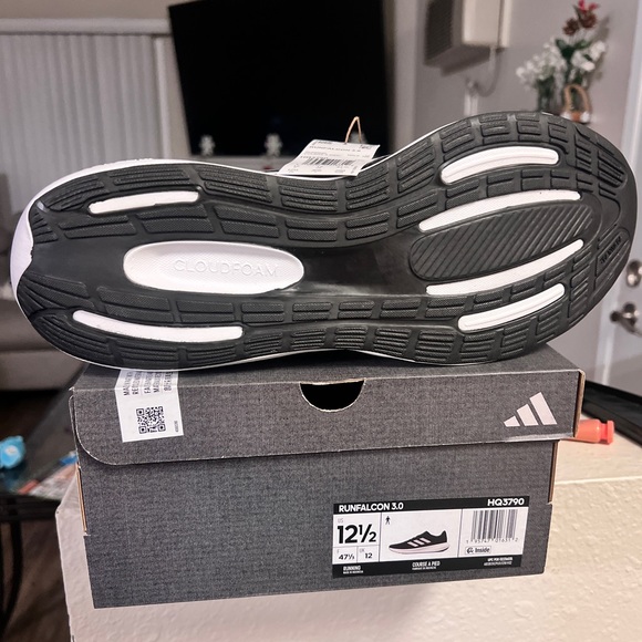 Adidas RunFalcon 3.0 Men’s Running Shoes HQ3790 Black White NEW IN BOX - 12